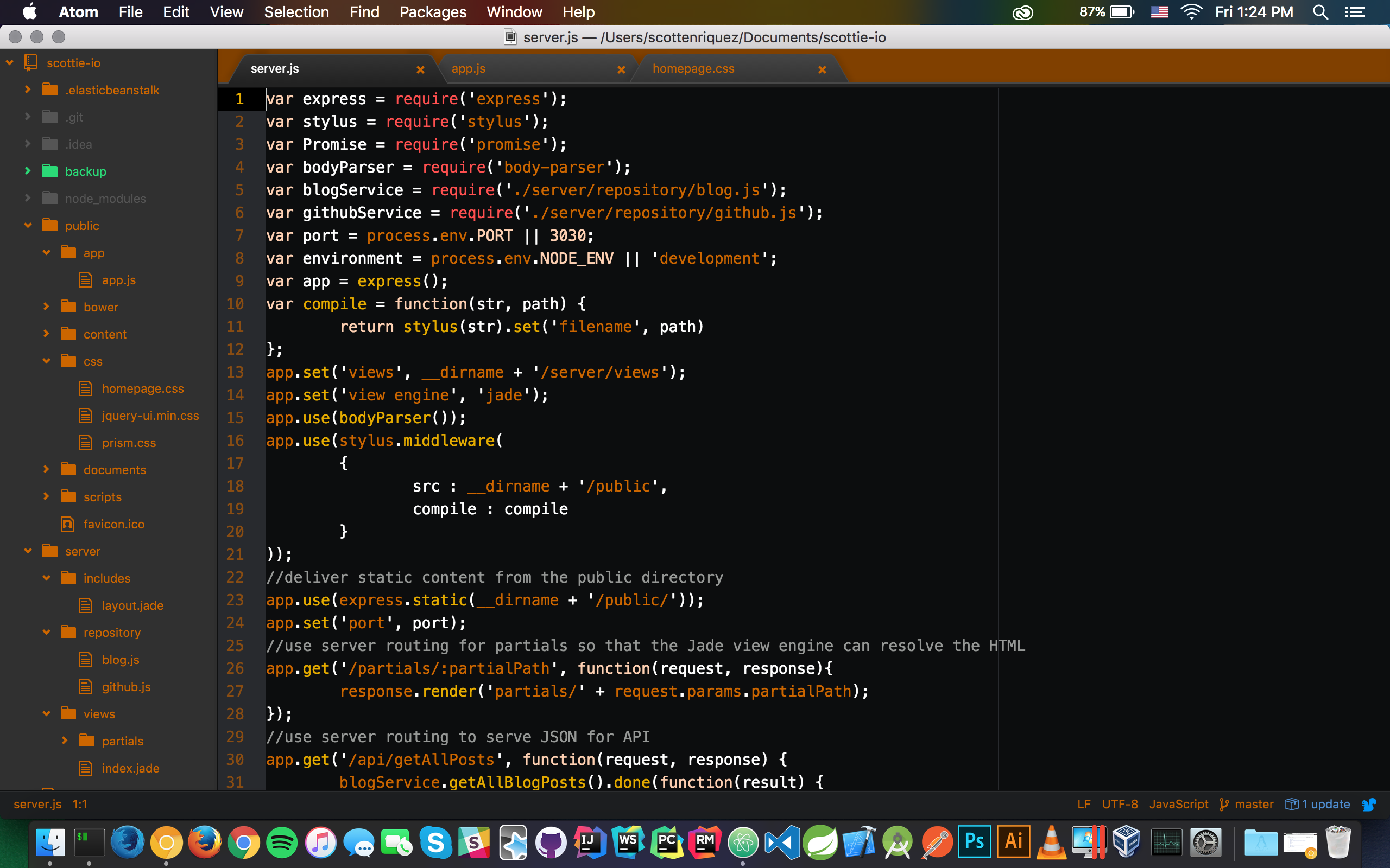 Atom editor in burnt orange